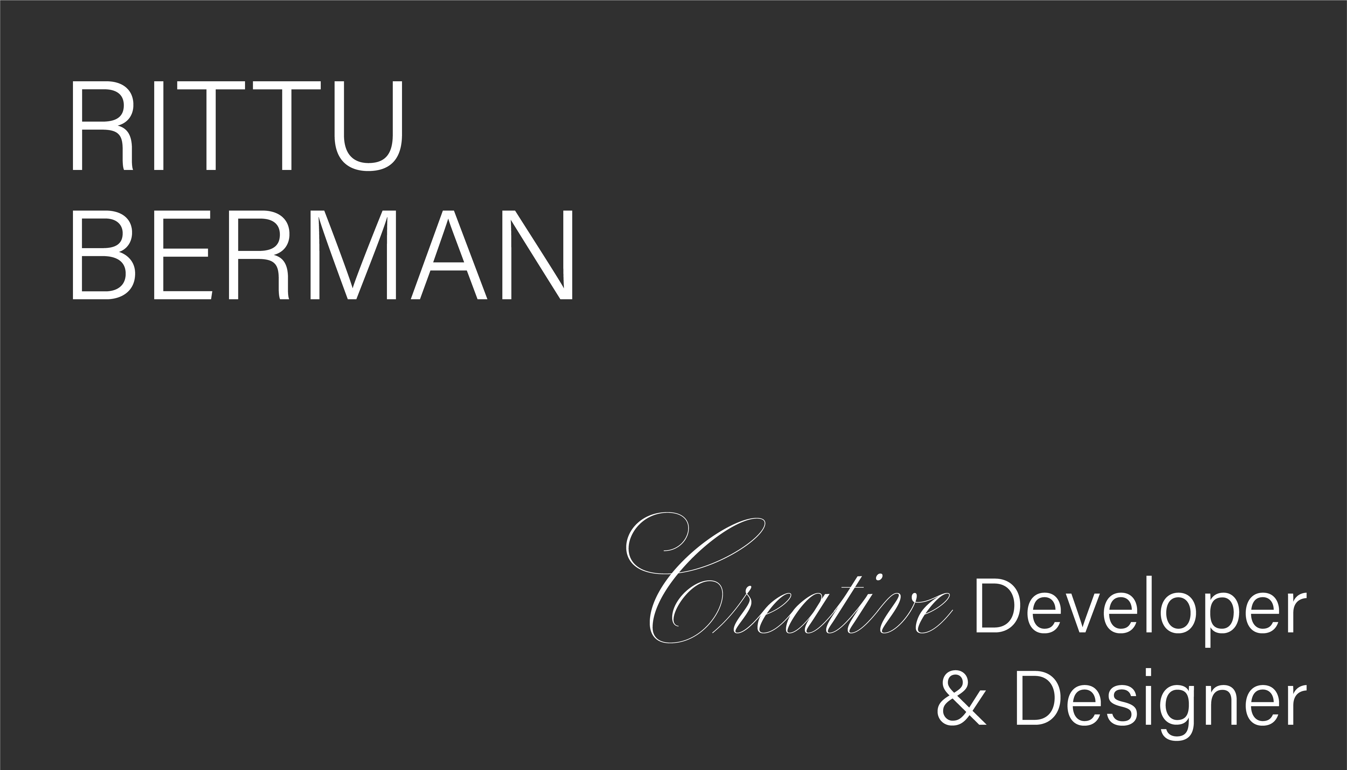 rittu's business card with role title