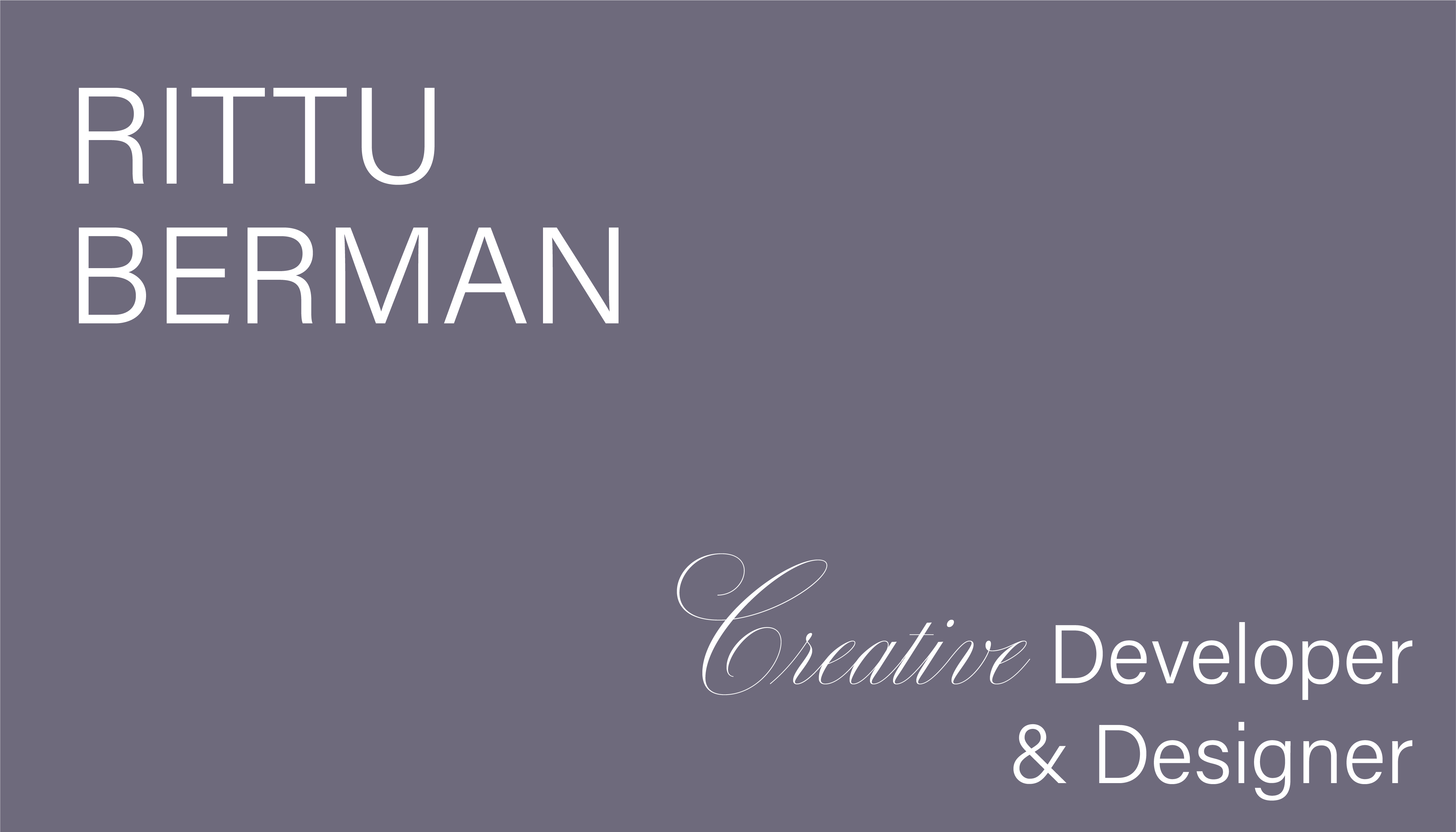 Rittu's business card with role title