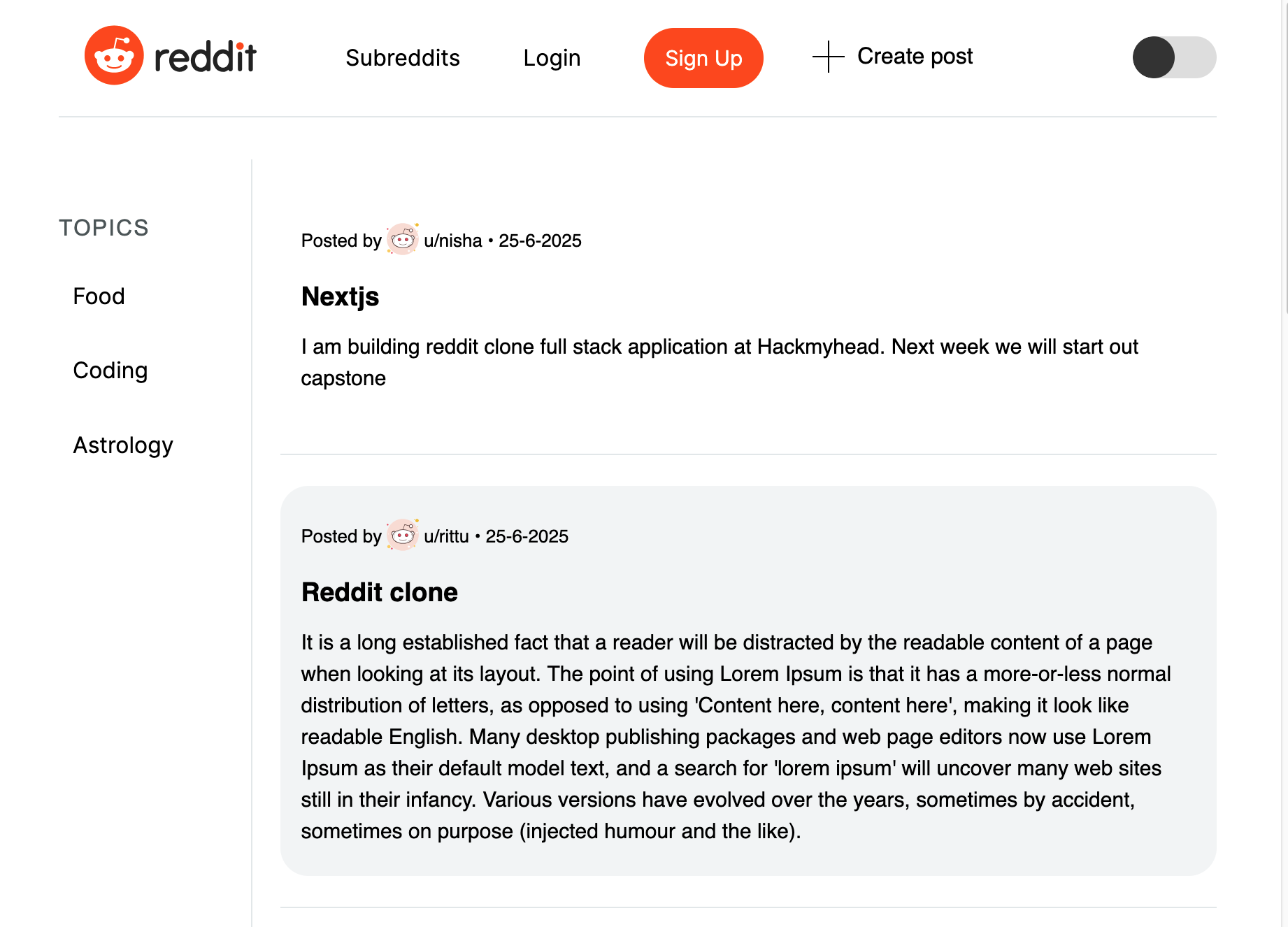 image of Reddit's landing page